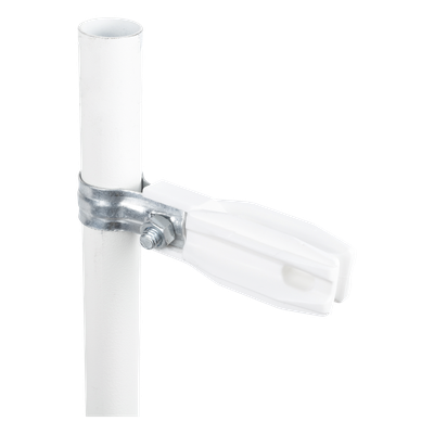 Aislador de Paso o Esquina / Abrazadera 1″ (25 mm) / Resina Virgen 100% / Acero Galvanizado / Protección UV / Bolsa 100 Unidades