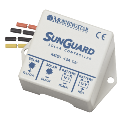 Controlador de Carga Solar PWM / 4.5 A / 12 VCC / Compensación de Temperatura -28 mV/°C / 100% Estado Sólido / Rango Térmico -40°C a +85°C / 1.64 pies x 1.64 pies x 0.82 pies