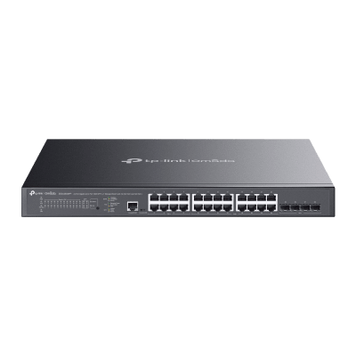 Switch L2+ Gestionado / 24 Puertos Gigabit + 4 Puertos 10G SFP+ / 16 PoE+ (30W) + 8 PoE++ (90W) / 128 Gbps / 500W PoE Budget / SDN Cloud