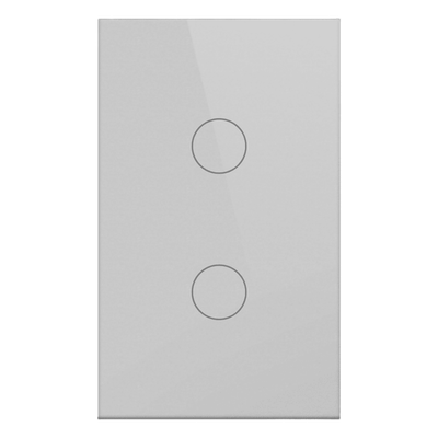 Apagador Inteligente ZigBee / 2 Circuitos / 800 W por Canal / Alimentación Universal 100-250 V / Panel de Vidrio Templado 120 x 72 mm / Cable Neutro Opcional