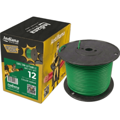 Cable THW-LS / Calibre 12 AWG / 19 Hilos / Verde / Bobina 100 m (328 ft)