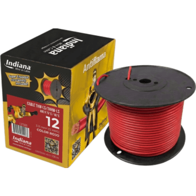 Cable THW-LS / Calibre 12 AWG / 19 Hilos / 90°C Seco / 75°C Mojado / Bobina 100 m (328 ft)