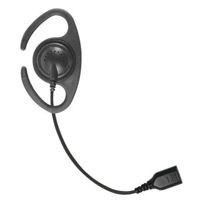 Auriculares de Gancho en C / Cable de Fibra Trenzada / Altavoz Giratorio / Conector SNAP / Compatible con Micrófono de Solapa 1 o 2 Hilos