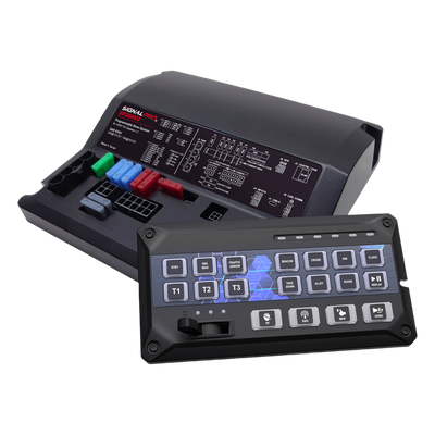 Sirena Vehicular / 200W / Amplificador Clase D / 19 Botones / 12 Salidas de Relé / USB Tipo C / Programable