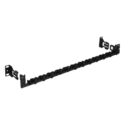 Barra de Alivio de Tensión / 24 Cables / Racks 19″ y 23″ / Clips Ajustables / Liberación Rápida Sin Herramientas / Diseño Compacto 1U a 2U