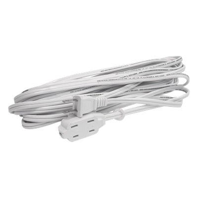 Extensión Eléctrica Doméstica / 4 m (13.1 ft) / 127 V CA / 8 A Máximo / 16 AWG / NEMA 1-15P / 2 Receptáculos