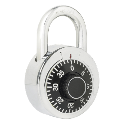 Candado de Combinación / Cuerpo 50 mm / Seguridad Nivel 3 / Combinación de Disco 3 Pasos / Gancho 7.5 mm / Acero Cromado