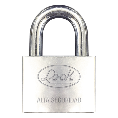 Candado de alta seguridad / Acero anticorte / Horquilla 50 mm (1.97 pulgadas) / Llave disco Abloy / Cromado
