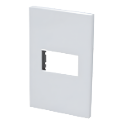 Placa de Policarbonato / 1 Módulo 1/3 / Base de Acero / 75 × 120 mm / Ancho 8 mm / Color Blanco