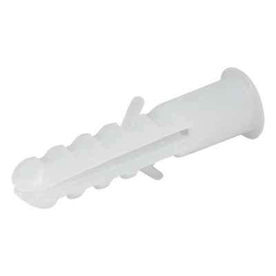 Taquete / #6 / 6 mm (1/4′) / Polipropileno de alta resistencia / Bolsa 25 piezas / Blanco