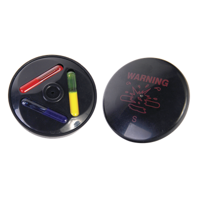 Tag AM para Ropa / Frecuencia 58 kHz / Diámetro 51 mm / Tinta Dual Rojo/Azul / Cobertura 160 a 180 cm / Negro