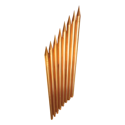 Varilla de Puesta a Tierra / Acero con Recubrimiento de Cobre / Diámetro 5/8″ / Longitud 3 m (9.8 ft) / AISI 1018
