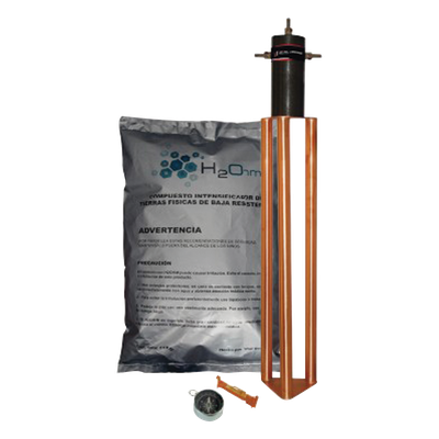 Electrodo de Puesta a Tierra / 25 A / Filtro LCR / Compuesto H2Ohm / Resistencia < 2 Ω / Diseño Delta Tubular