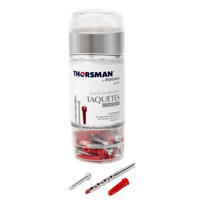 Kit de Fijación para Concreto / Doble Expansión Multidireccional / Carga 60 kg / 30 Taquetes 1/4″ / Rango Térmico -50°C a +80°C