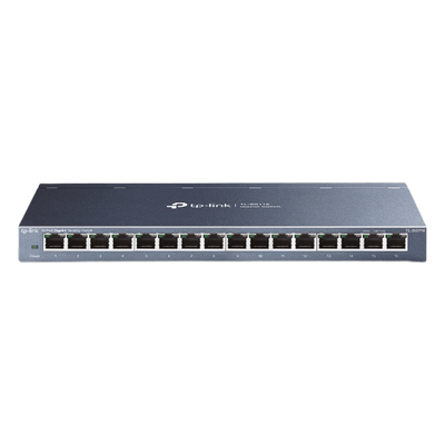 Switch / 16 Puertos Gigabit / 10/100/1000 Mbps / Fanless / Escritorio o Pared