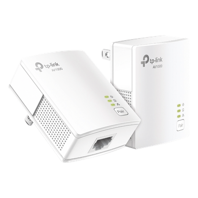 Kit Adaptador Powerline / Gigabit Ethernet 1000 Mbps / HomePlug AV2 / Alcance 300 m (984.2 ft) / Plug and Play / 1 Puerto RJ45 / Ultra Compacto