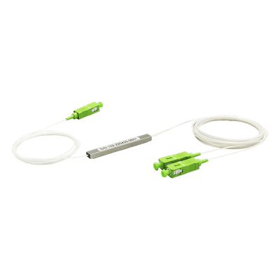 Divisor Óptico PLC / 1×2 / Conector SC/APC / Longitud de Onda 1260-1650 nm / Pérdida de Inserción 4.2 dB / Rango de Temperatura -40 a 85 °C