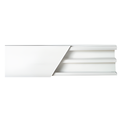 Canaleta de PVC / 20 x 10 mm / 2.5 m (8.2 ft) / Auto-extinguible / Con División / Resistente a UV