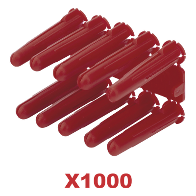 Taquete de Anclaje Plástico / Doble Expansión Multidireccional / 1/4″ / Carga 60 kg / Paquete 1000 Piezas / HDPE Resistente