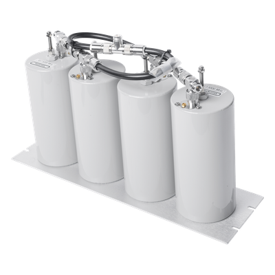 Duplexer Pasa Banda-Rechazo de Banda / 400-470 MHz / 4 Cavidades 4″ (101.6 mm) / 250 W / Aislamiento 90 dB @ 5 MHz / Conectores N Hembra