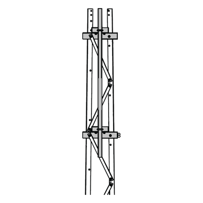 Mástil para Torre / 2-3/8″ (57 mm) / 1.8 m (5.9 ft) / Montaje en Cara / Secciones 3 a 7 / Acero Galvanizado