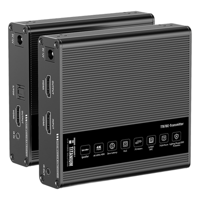 Extensor HDMI / 4K@60Hz / Sin Compresión / Cero Latencia / 70 m (229.7 ft) / Cat 6/6a/7 / PoC / IR Bidireccional / HDR10
