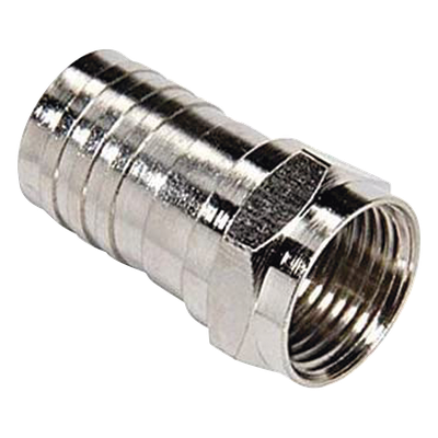 Conector F Macho / Doble Blindaje / Plegable / Bronce Niquelado / RG-6