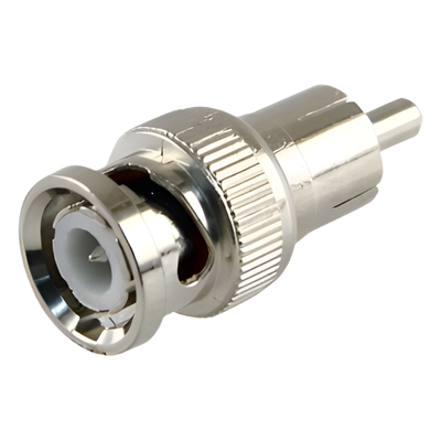 Adaptador en Línea / BNC Macho a RCA Macho / 75 Ohm / 13.9×35 mm / RG-59 y RG-6