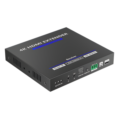 Receptor HDMI IP / 4K@60Hz / Cero Latencia / Extensión 100 m (328.1 ft) / Cat 6/6a/7 / Audio 7.1 / IR Bidireccional / ARC / HDMI Loop Out