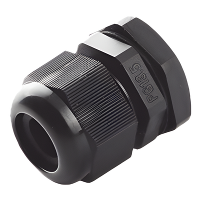 Conector Tipo Glándula / Cable 6-12 mm / Rosca 20.2 mm (51/64′) / Plástico Negro / Uso Industrial