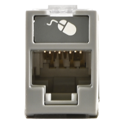 Jack de Cobre Cat5e / UTP / Montaje Híbrido Plano y Angulado / Terminación T568A/B / UL94 V-0 / -10 a 60°C