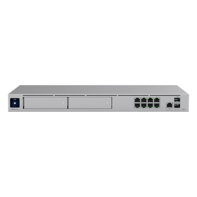 Cloud Gateway 10G / Rack 1U / 8x 1 GbE + 1x 2.5 GbE + 2x 10G SFP+ / IDS/IPS 5 Gbps / 2000 Clientes / 2 Bahías HDD 3.5″ RAID 1 / SSD 128 GB