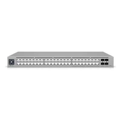 Switch Administrable Capa 3 / 48 Puertos RJ45 (16 × 2.5 GbE + 32 × 1 GbE) / 4 Puertos SFP+ 10G / Capacidad 224 Gbps / Pantalla LCD Táctil 1.3″ / Etherlighting™ / RPS DC