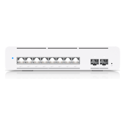Switch PoE++ Capa 3 / 8 Puertos 10GbE / 2 Puertos SFP+ / PoE 155 W / Etherlighting™ / 200 Gbps