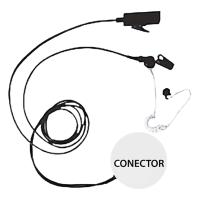 Kit Micrófono-Audífono Profesional / 2 Cables / Tubo Acústico Transparente / PTT Integrado / Kevlar Reforzado / Compatible VOX