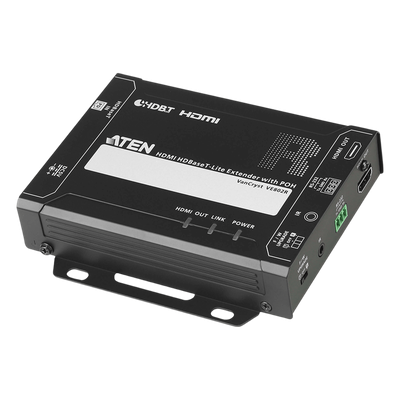 Receptor HDMI HDBaseT-Lite con PoH / 4K a 35 m (115 ft) Cat 5e/6 / 40 m (131 ft) Cat 6a / 1080p a 60 m (197 ft) Cat 5e/6 / 70 m (230 ft) Cat 6a / HDBaseT Clase B / PoH PD