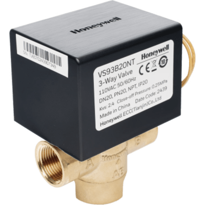 Válvula de Control Eléctrica / 2 Vías Tipo Bola / DN20 (3/4″) / Actuador On/Off 3 Hilos / Sin Retorno por Resorte / 220 V CA / PN20