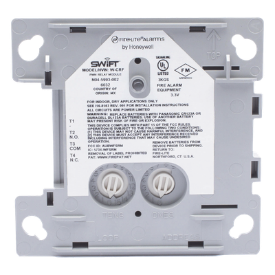 Módulo de relé inalámbrico direccionable / 1 contacto Forma C SPDT / malla SWIFT 902-928 MHz / baterías CR-123A / gateway W-GATE