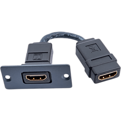 Wall Plate Inserción HDMI / Espacio Simple / Conexión Frontal y Trasera / Diseño Pasivo / 5.05 x 5.80 x 2.34 cm