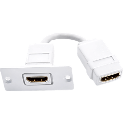 Wall Plate Inserción HDMI / Espacio Simple / Conexiones Frontal y Trasera / Diseño Pasivo / 5.05 x 5.80 x 2.34 cm