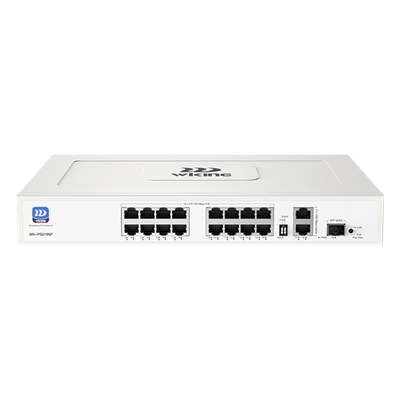 Switch PoE No Administrable / 16 Puertos 10/100 Mbps / 2 Puertos Uplink Gigabit / 1 Ranura SFP 1000 Mbps / Presupuesto PoE 180 W / Hi-PoE 60 W