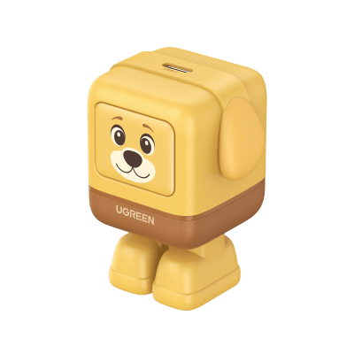 Cargador UNO Animal Puppy 30W GaN / Diseño Canino / USB-C / Compacto 34×34.9×44.4 mm (1.34×1.37×1.75 in) / Multi-Voltaje 5V-20V / Protección Avanzada