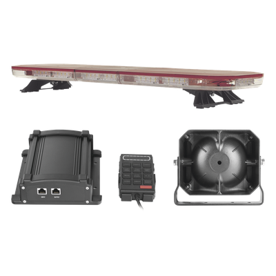 Kit de Señalización de Emergencia / Barra LED 88 Ultra Brillantes / Sirena 100W 7 Tonos / Bocina 100W / Controlador Avanzado / 118 cm (46.5 in) de Longitud