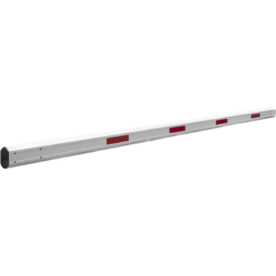 Brazo Telescópico para Barrera / Aluminio / 8 m (26.2 ft) / Bandas Rojas de Alta Visibilidad / Acabado Blanco