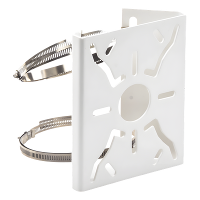 Soporte Universal para Poste / Acero Resistente a la Intemperie / Carga 10 kg / Dimensiones Compactas 200x155x72 mm / Interior/Exterior