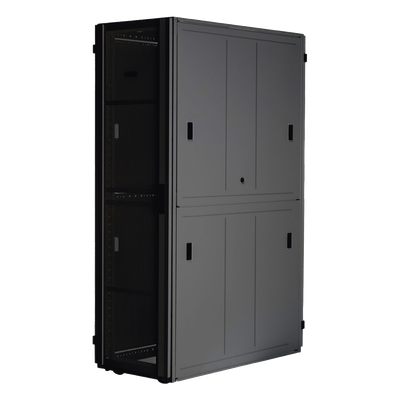 Gabinete para Centros de Datos / 42 UR / 600 mm Ancho / 1070 mm (3.51 ft) Profundidad / Carga 1588 kg / Puerta 80% Perforación / Acero Soldado