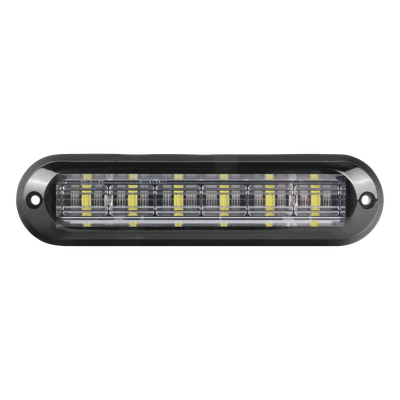 Luz Auxiliar Ultra Brillante / IP67 / 6 LEDs 3W / 12 Patrones / 142.6x36x14mm / Rojo-Azul / 0.47×0.12×0.05ft