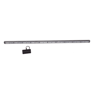 Barra de Luz de Advertencia / 10 Módulos de 6 LED / 49 Pulgadas / Ámbar / 18 Patrones de Destello / 10-30 VCC / 7.2 A / IP Resistente al Agua / Cable 10.5 m (34.4 ft)