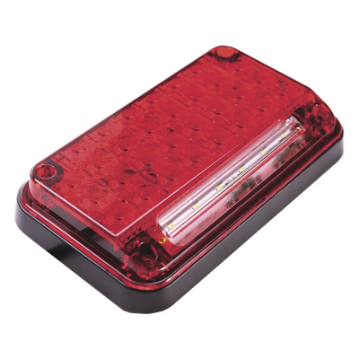 Luz de Advertencia LED / 7×4″ / 66 LED / 10 Patrones de Destello / 12 VCC / Luz de Trabajo Integrada / Montaje Permanente