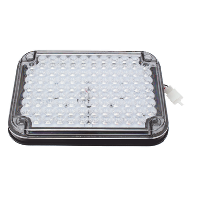 Luz de Advertencia LED / 104 LED de Alta Intensidad / 9×7″ / Bicolor Rojo/Claro / 12 VCC / 10 Modos de Destello / Mica de Policarbonato